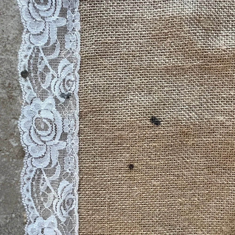 3 Hobby Lobby Jute Burlap Table Runner Lace Trim Wedding Rustic Farmhouse 19x88